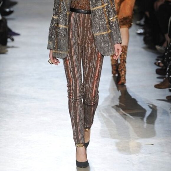 Missoni Slim Knit Trouser Pant With Leather Trim Waist Size 40 - Picture 1 of 14